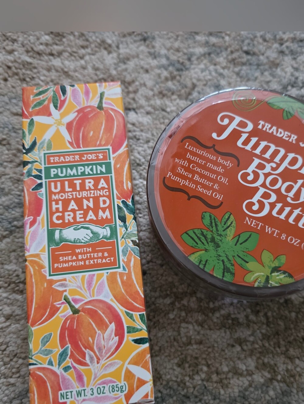 Trader Joe's Pumpkin Ultra Moisturizing Hand Cream & Pumpkin Body Butter Orange